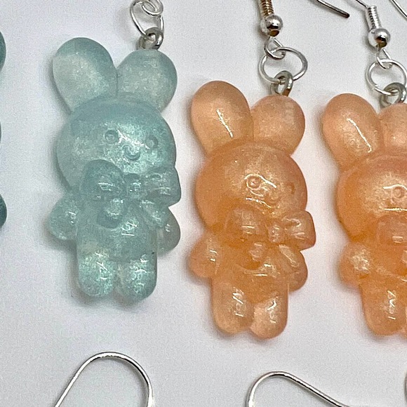 Bunny Earrings - Rabbit Earring - Easter Earring - Holiday Earring - Cottagecore - Picture 4 of 10